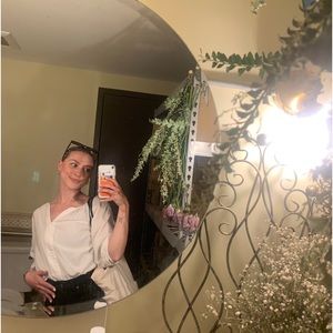 Oversized White Anthropologie Blouse